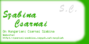 szabina csarnai business card